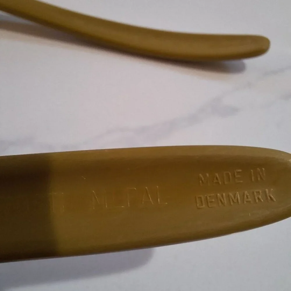 Lille Kirsten Rosti Mepal Denmark Spoons Vintage 7.5 Inch Small Serving Set of 2